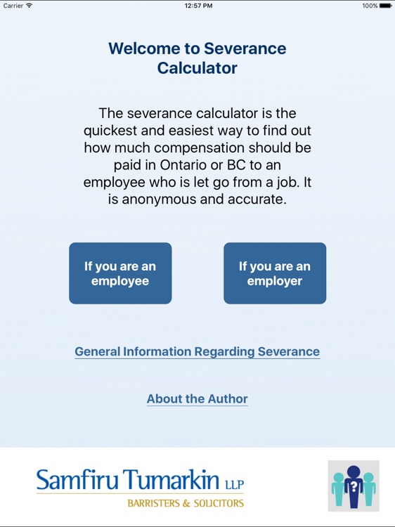 Severance Calculator for iPad