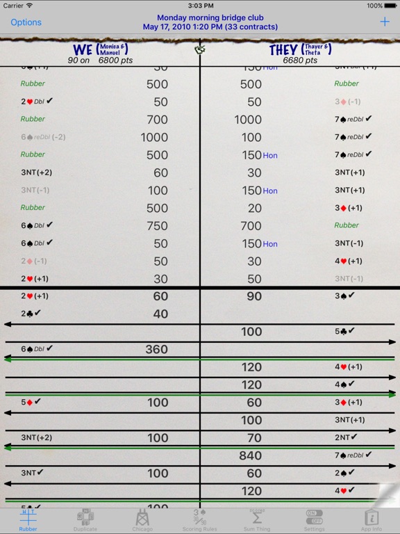 Screenshot #4 pour Bridge Scorepad