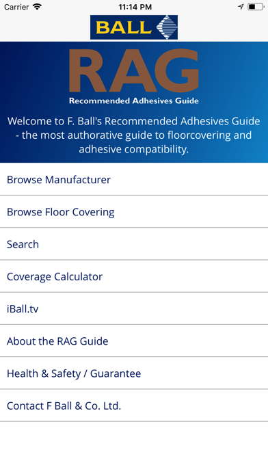 Recommended Adhesives Guide Screenshot