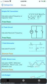 Electronics Circuit Calculator screenshot