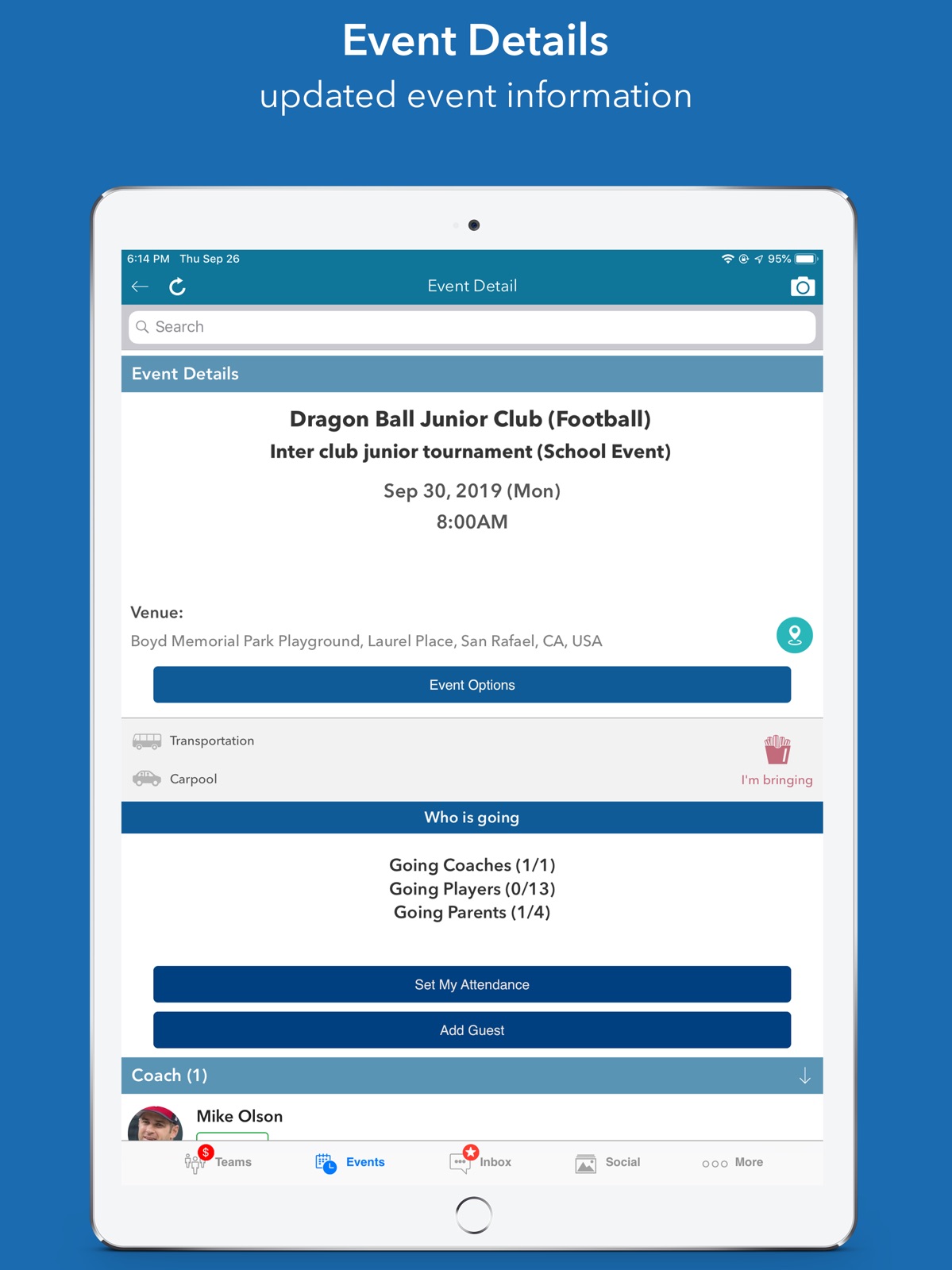 InstaTeam sports team manager ipad screenshot 4