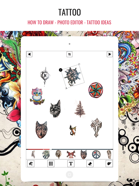 Tattoo : How to Draw & Editor iPad screenshot 4 - Photo & Video app
