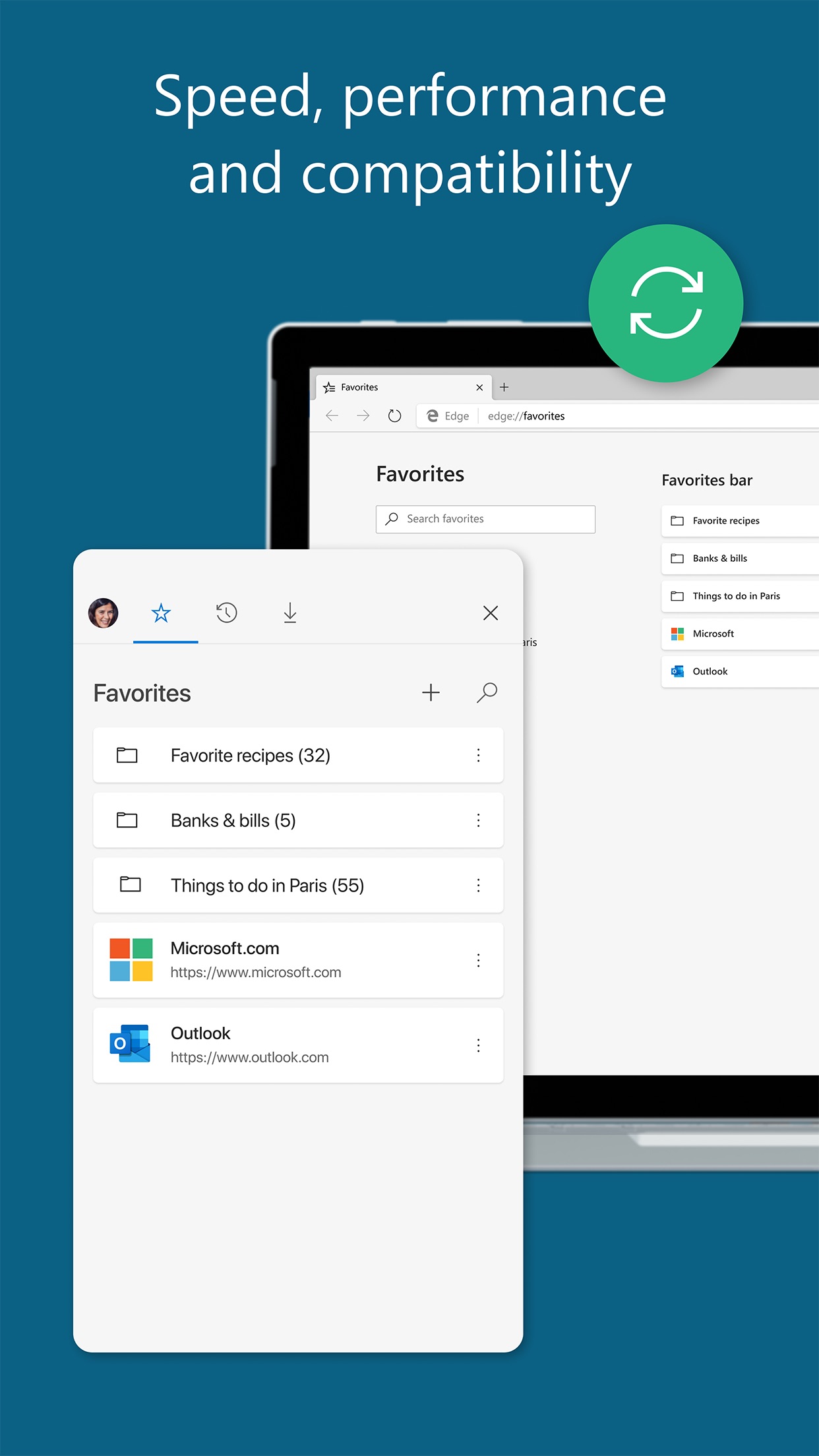 Screenshot do app Microsoft Edge