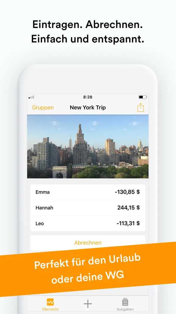 Splid – Abrechnen mit Freunden iPhone App Screenshot 1 – Finanzen