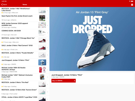 J23 - Release Dates & Restocks iPad app afbeelding 2