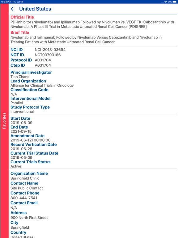 Clinical Trials Hub iPad screenshot