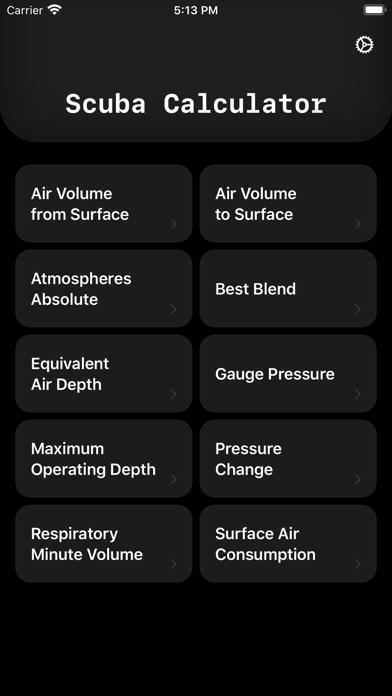 Screenshot #1 pour Scuba Calculator