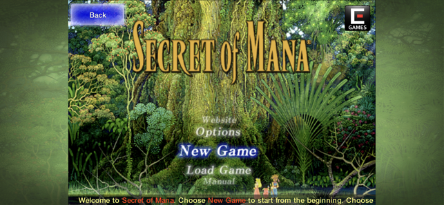 Snímek obrazovky Secret of Mana