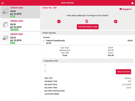 Rapidoo Merchant -Order Taking