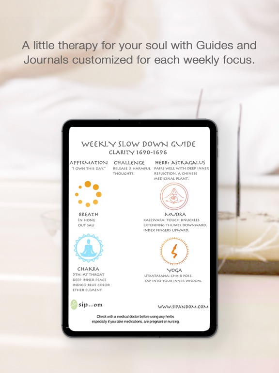 Sip and Om Meditation iPad screenshot 7 - Health & Fitness app