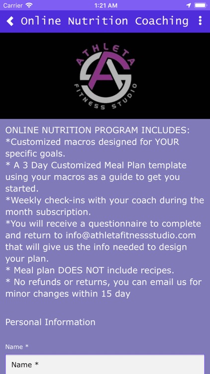 Athleta Fitness Studio