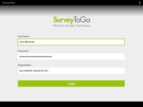 SurveyToGo iPad screenshot 1 - Business app