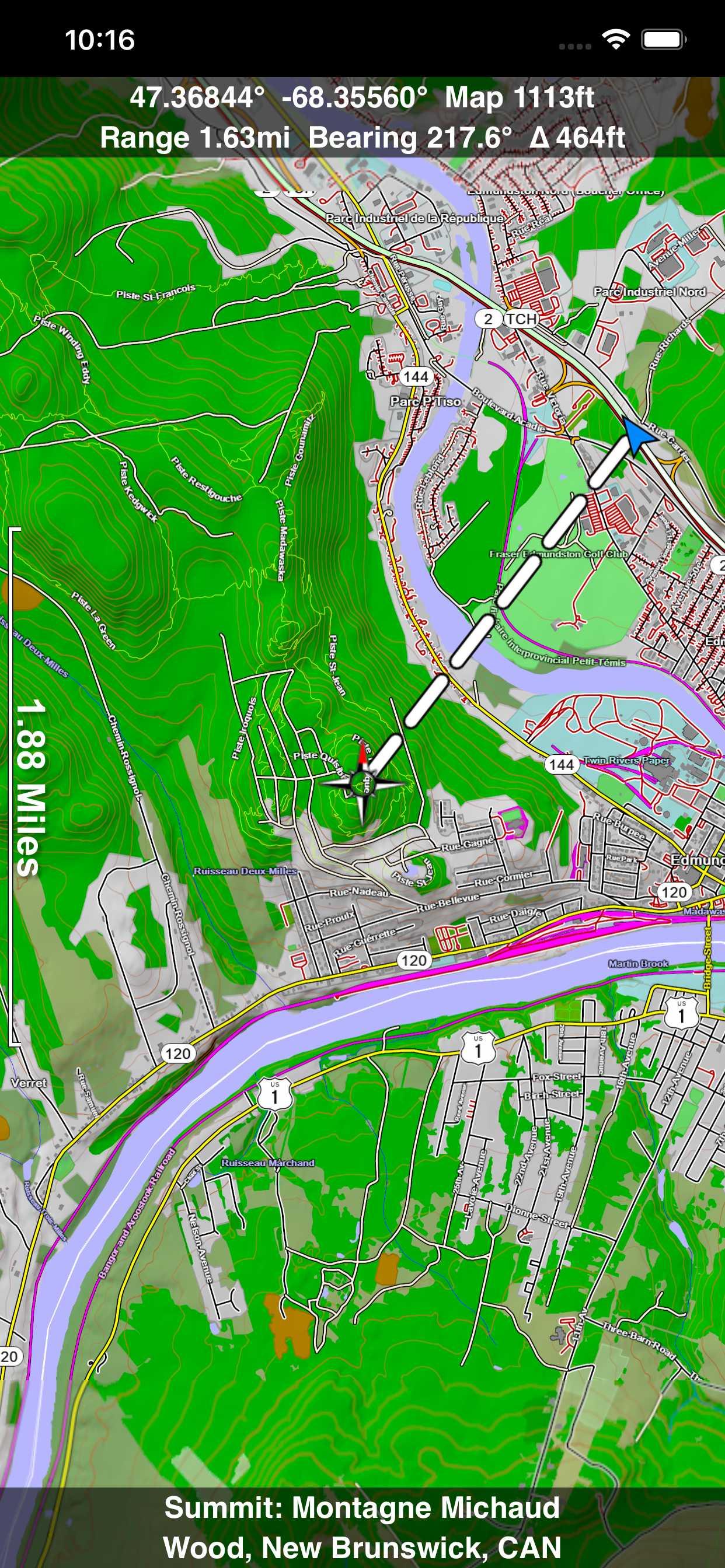 Scenic Map Eastern Canada