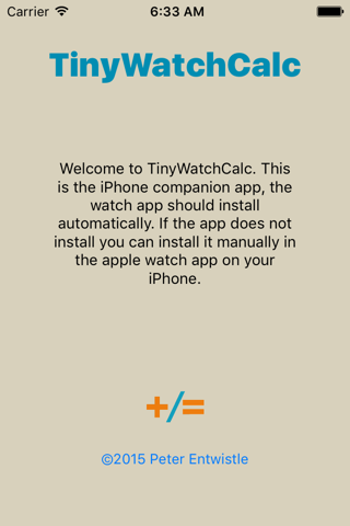 TinyWatchCalc - náhled