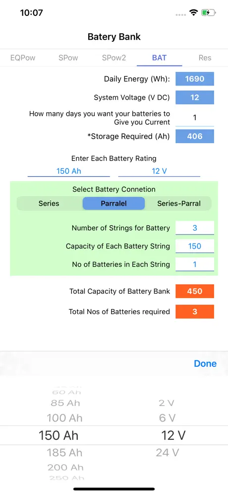 PV Calculator - off grid