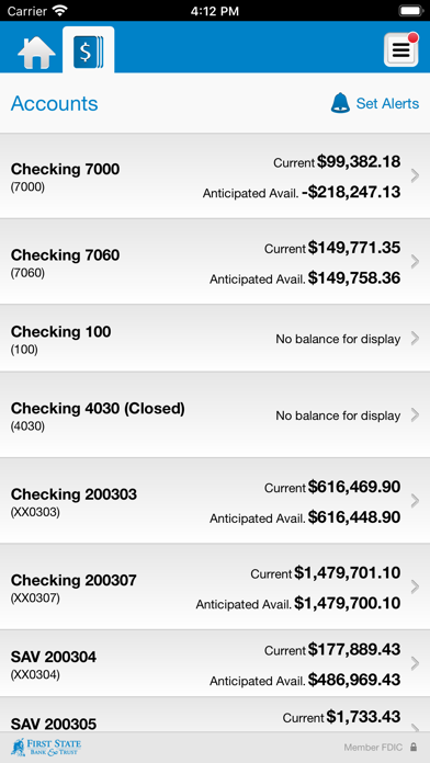 First State Bank Cash Mgmt Screenshot