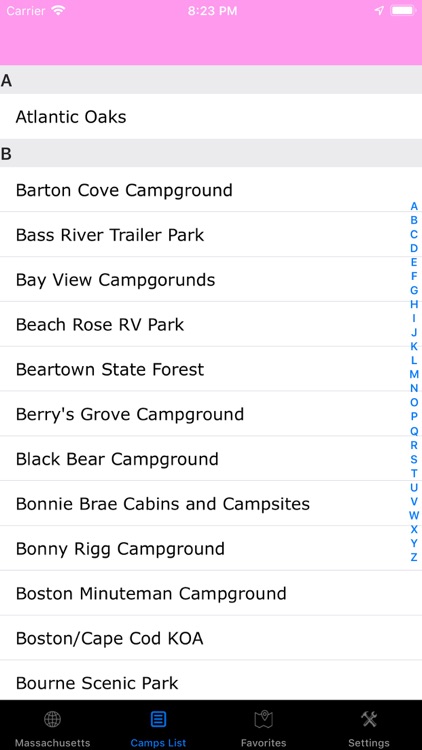 Massachusetts – Camp & RV's
