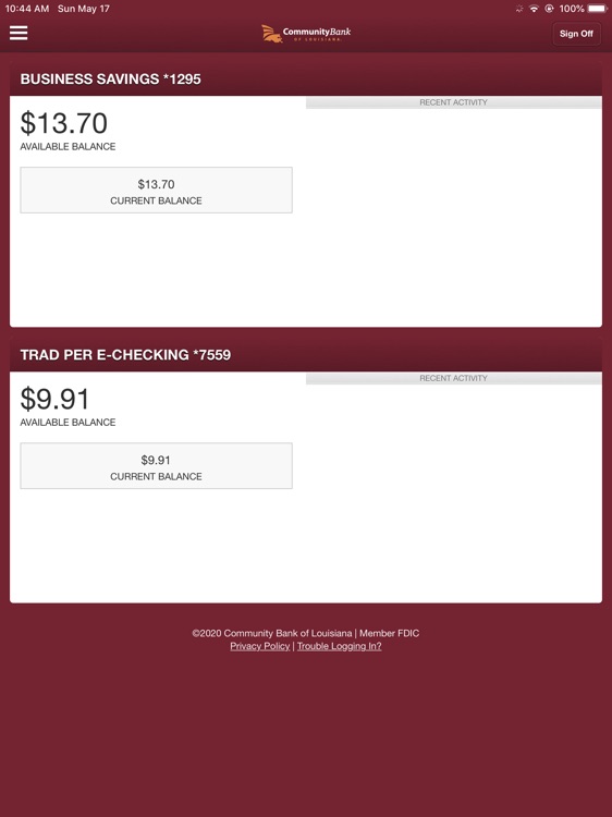 CBLA Mobile Banking for iPad