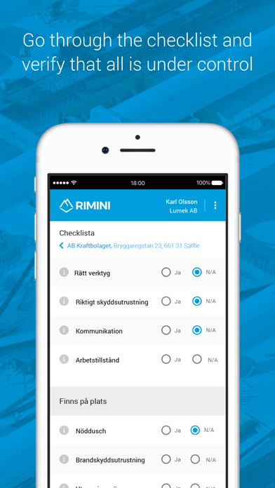 Rimini Risk Management Screenshot