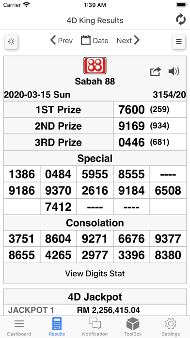 Results gd lotto 4D Lotto