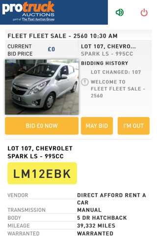 Protruck LiveBid - náhled