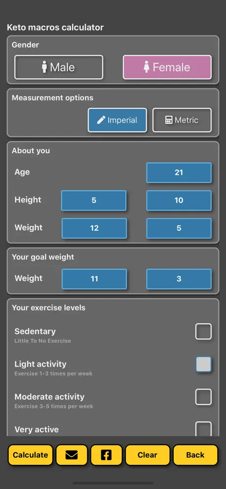 Keto Macro Calculator