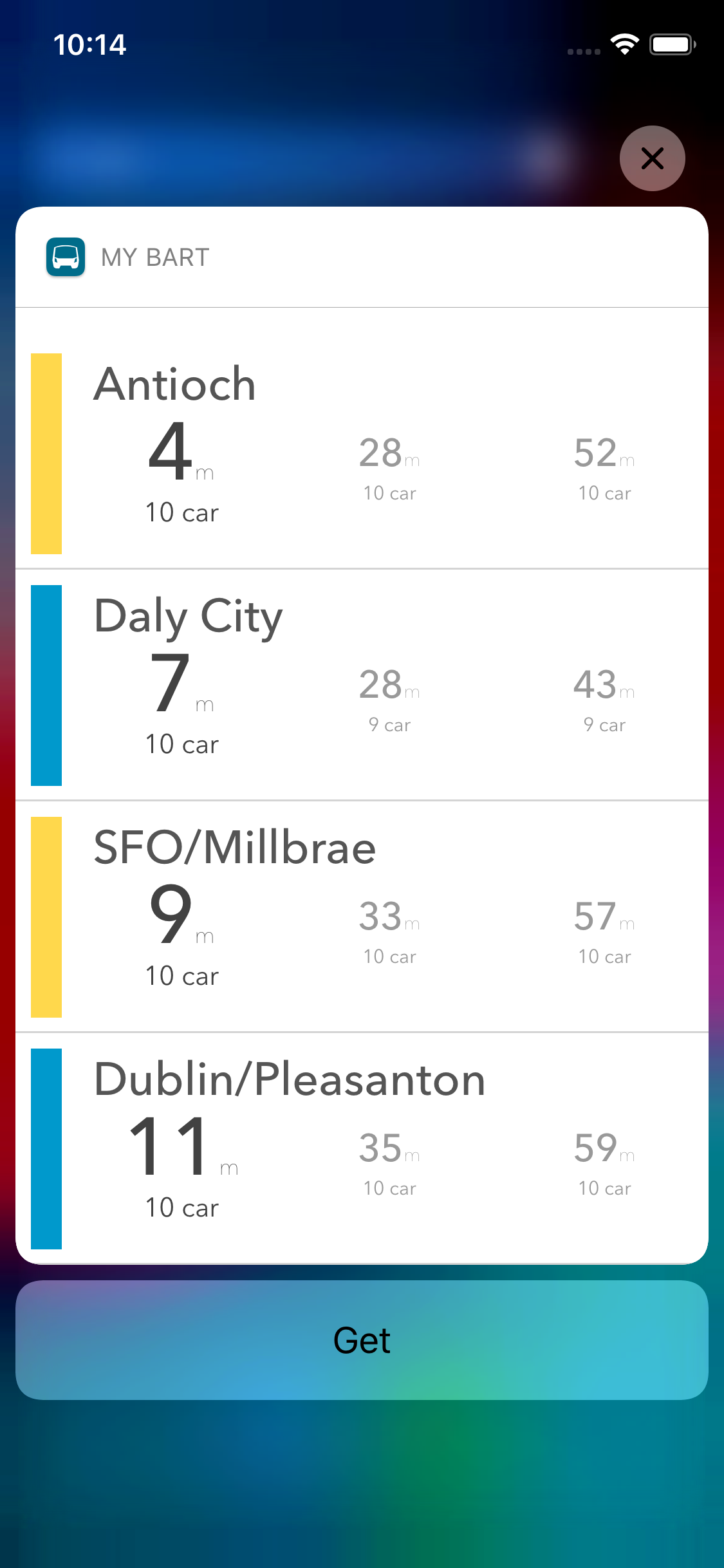 My BART Commute screenshot 3