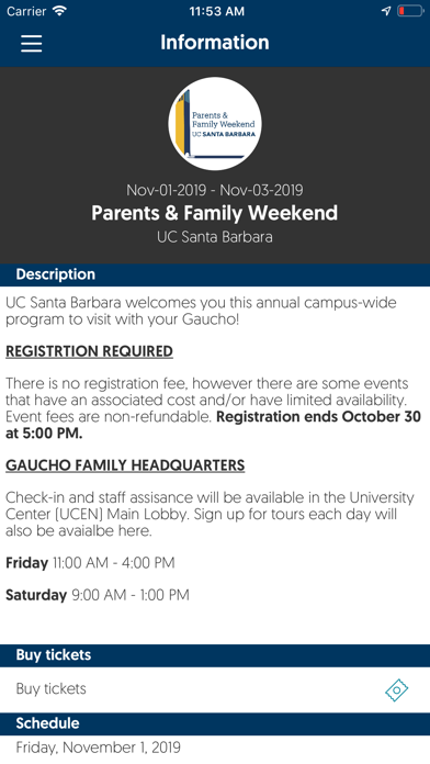 UC Santa Barbara Events screenshot 3