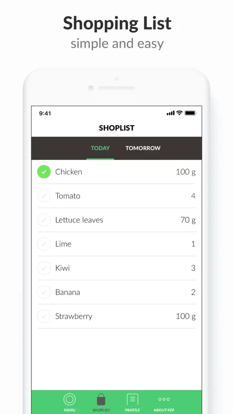 PEP:  Healthy recipes app