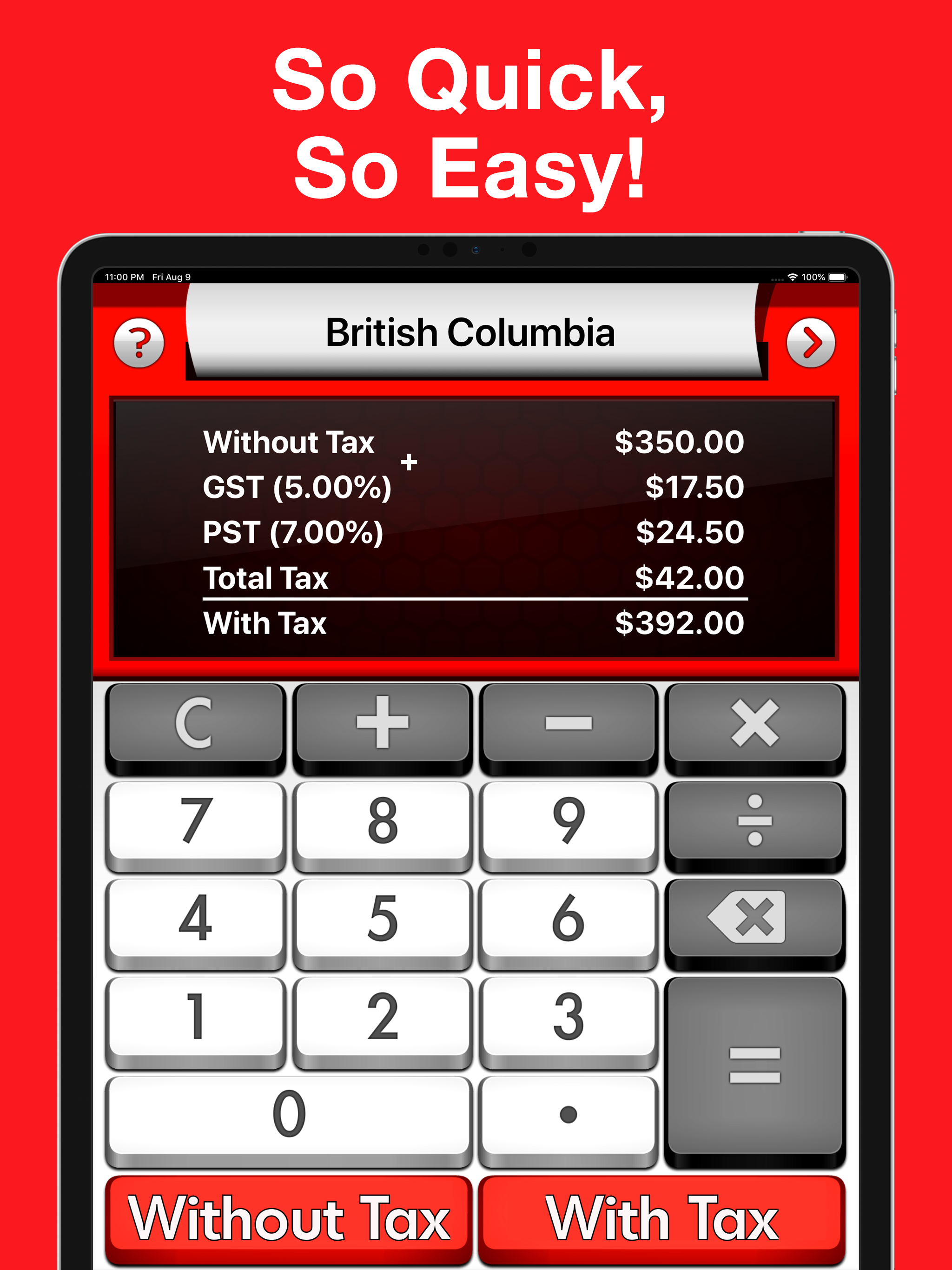 Canada Sales Tax Calculator +