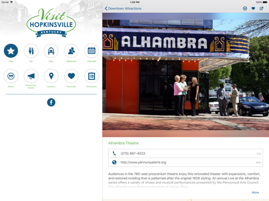 Visit Hopkinsville iPad screenshot 4 - Travel app