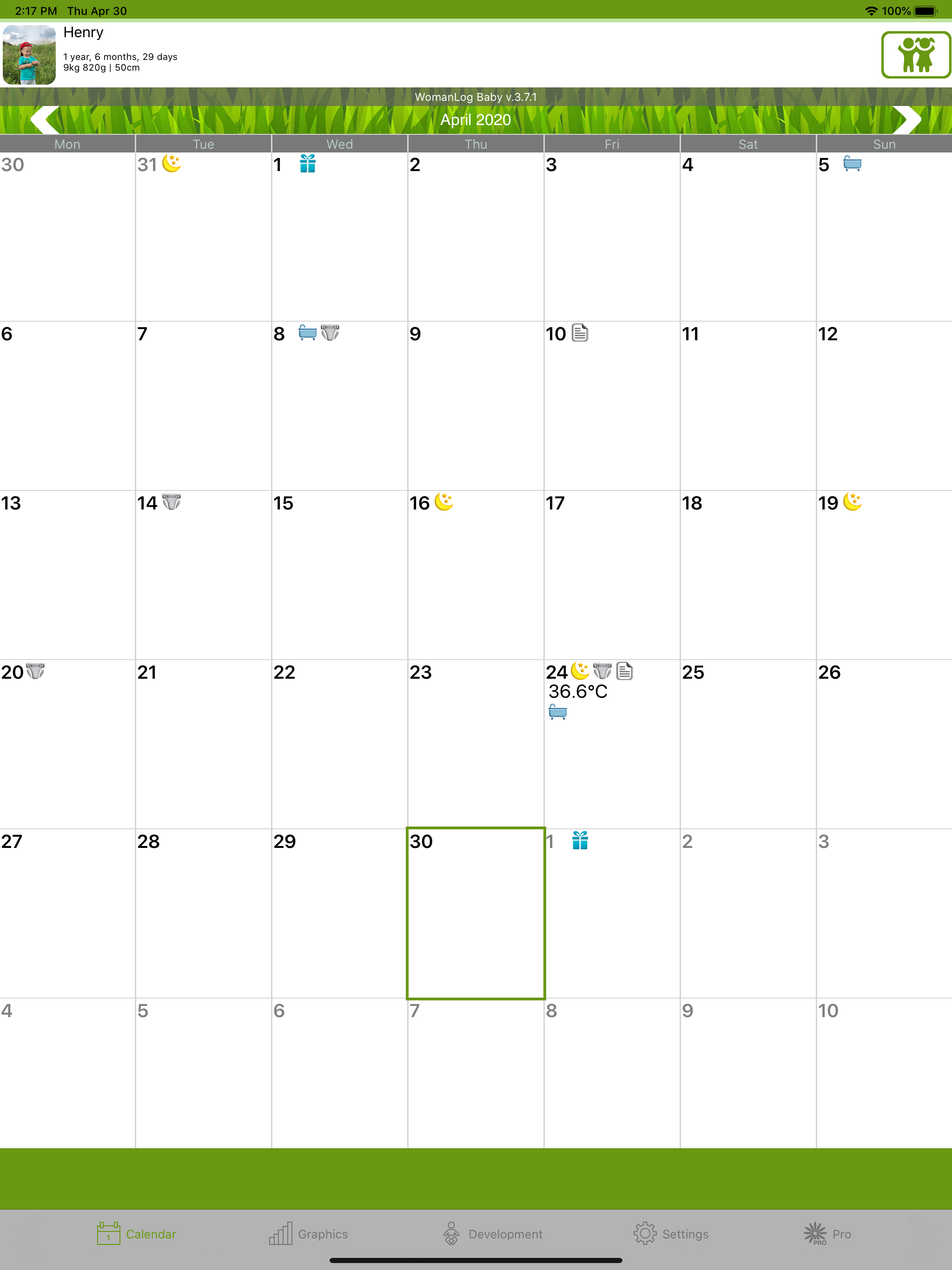 WomanLog Baby Calendar