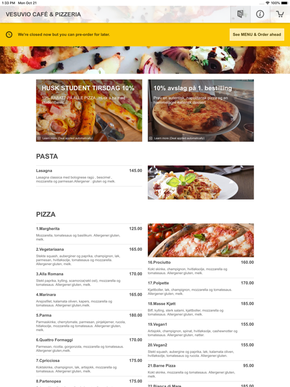 Screenshot #6 pour Vesuvio Cafe & Pizzeria