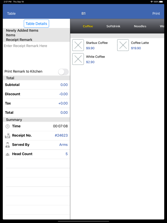 ARMS F&B MT (Restaurant POS) iPad screenshot 5 - Business app