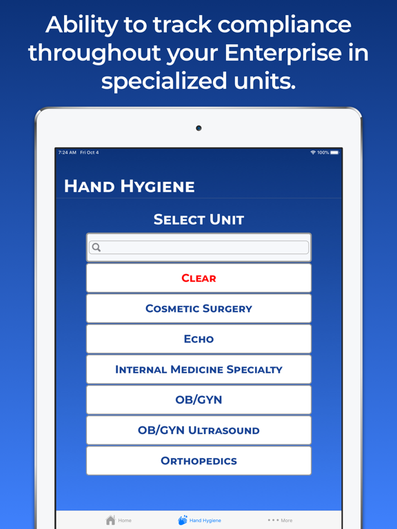 Hand Hygiene Tracker iPad screenshot 4 - Medical app