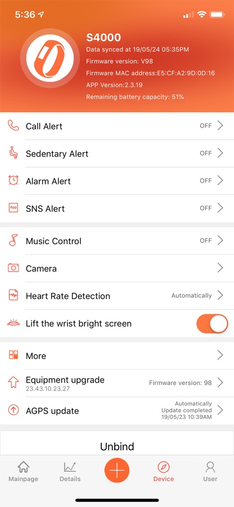 VeryFitPro - L'app consente la configurazione approfondita del dispositivo indossabile, offrendo la possibilità di attivare o disattivare diverse notifiche come gli avvisi di chiamata e di gestire funzionalità specifiche come il rilevamento della frequenza cardiaca.