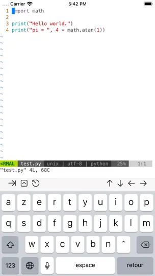 Captura de pantalla de A-Shell en iPhone 4