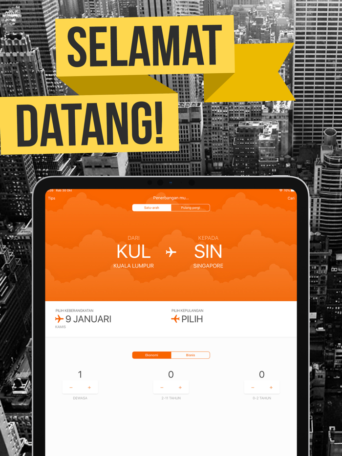 Pemesanan penerbangan murah