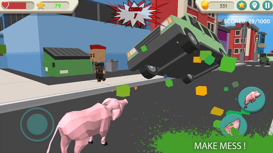 #1. Crazy Pig Simulator (iOS) Podle: Sergei Zykov