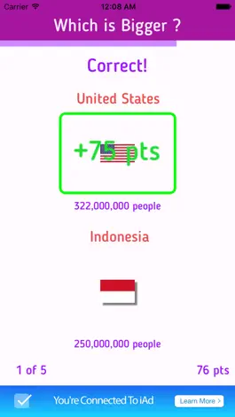 Game screenshot Which is Bigger? Trivia Game hack