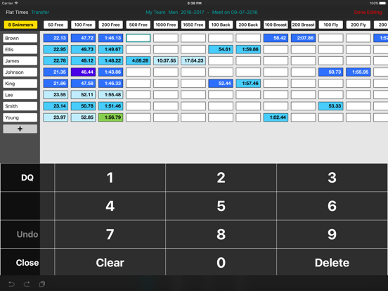 Swim Team Manager iPad screenshot 5 - Sports app