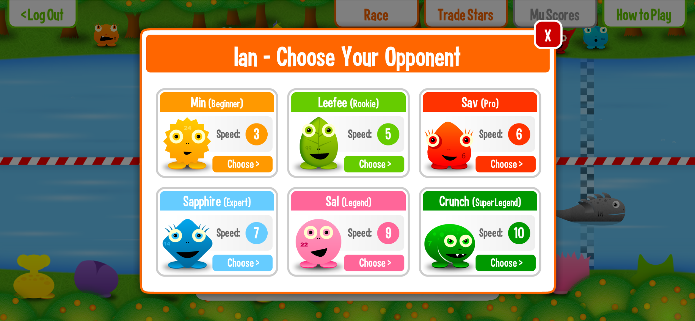 Squeebles Maths Race