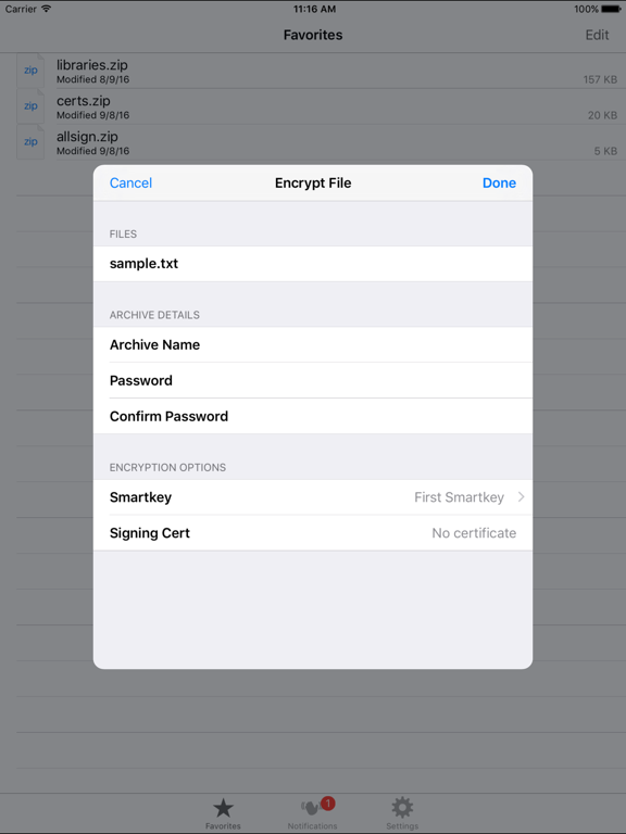 PK Protect Enterprise iPad screenshot 3 - Productivity app