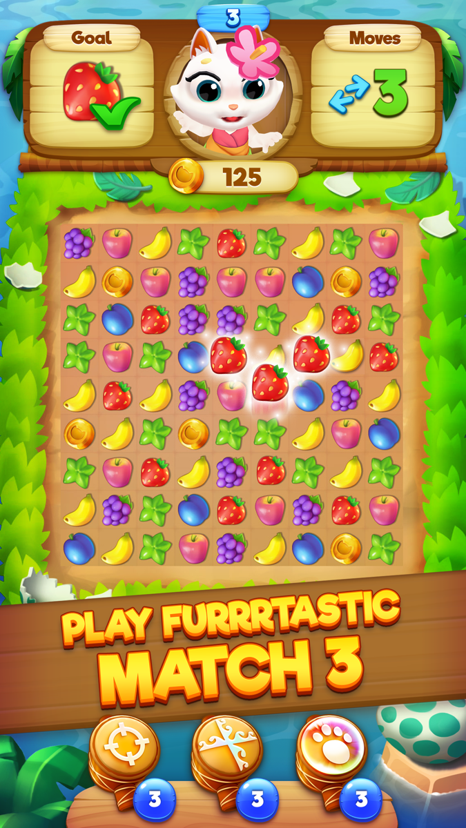 Tropicats: Match 3 Puzzle Game official gameplay screenshot 4