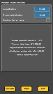 pension tax relief calculator iphone screenshot 2