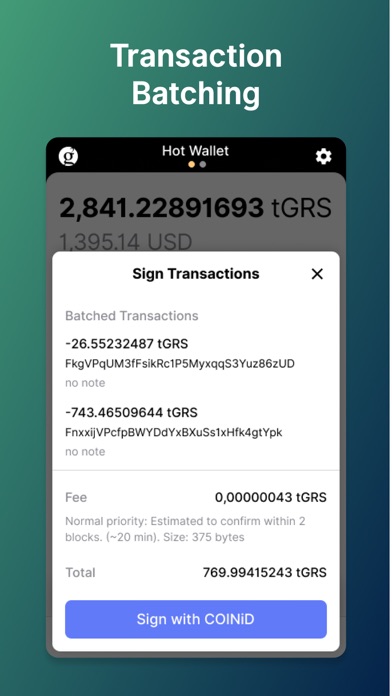 GRS Testnet Wallet for COINiD Screenshot