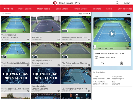 Screenshot #4 pour Tennis Canada HP TV