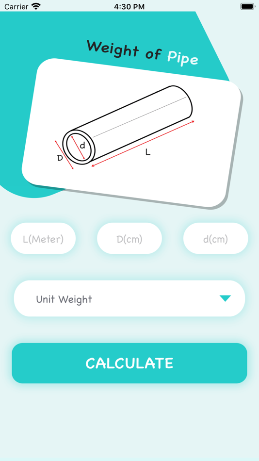#1. Pipe Weight Calculator (iOS) By: Bhavinkumar Satashiya