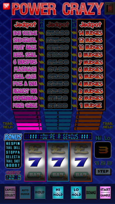Power Crazy Fruit Machine Game Screenshot