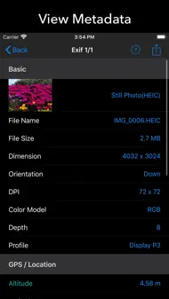 EXIF Tool - Metadata Tool iphone bilder 0